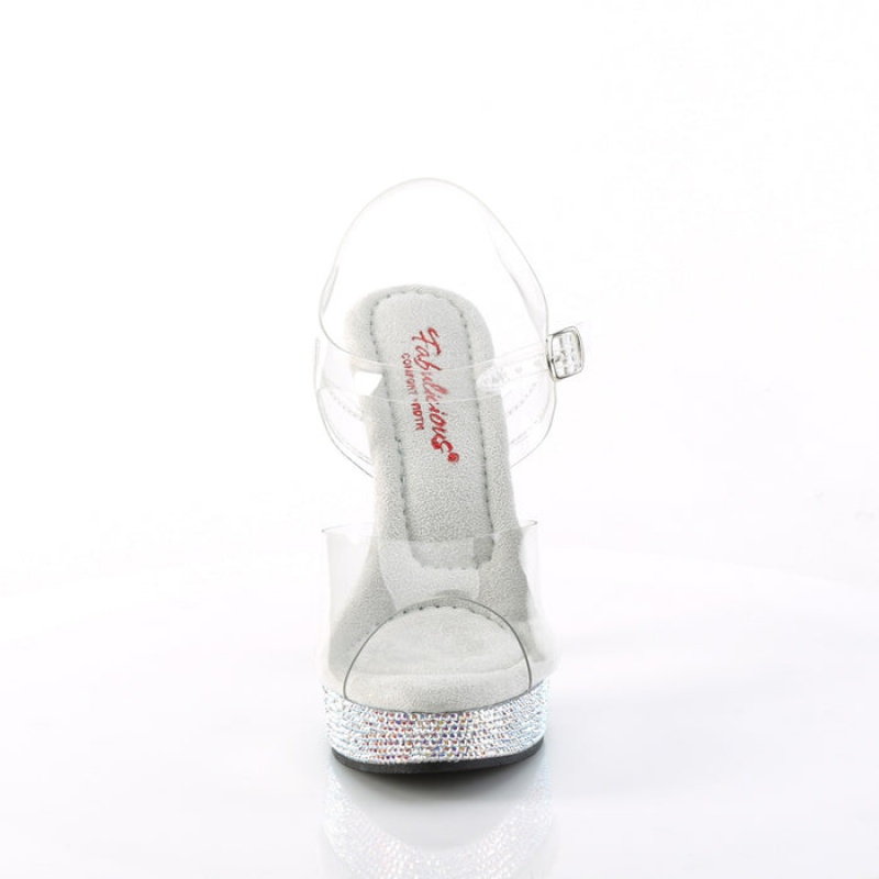 Pleaser Majesty-508DM Sandaler Dame Clear | 23NHEXISC