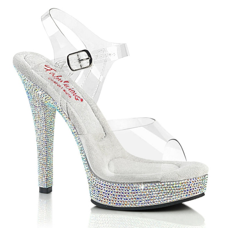 Pleaser Majesty-508DM Sandaler Dame Clear | 23NHEXISC