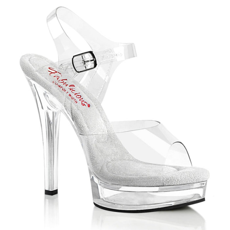 Pleaser Majesty-508 Sandaler Dame Clear | 91AECLFXM