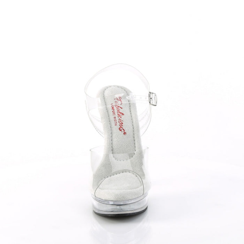 Pleaser Majesty-508 Sandaler Dame Clear | 91AECLFXM