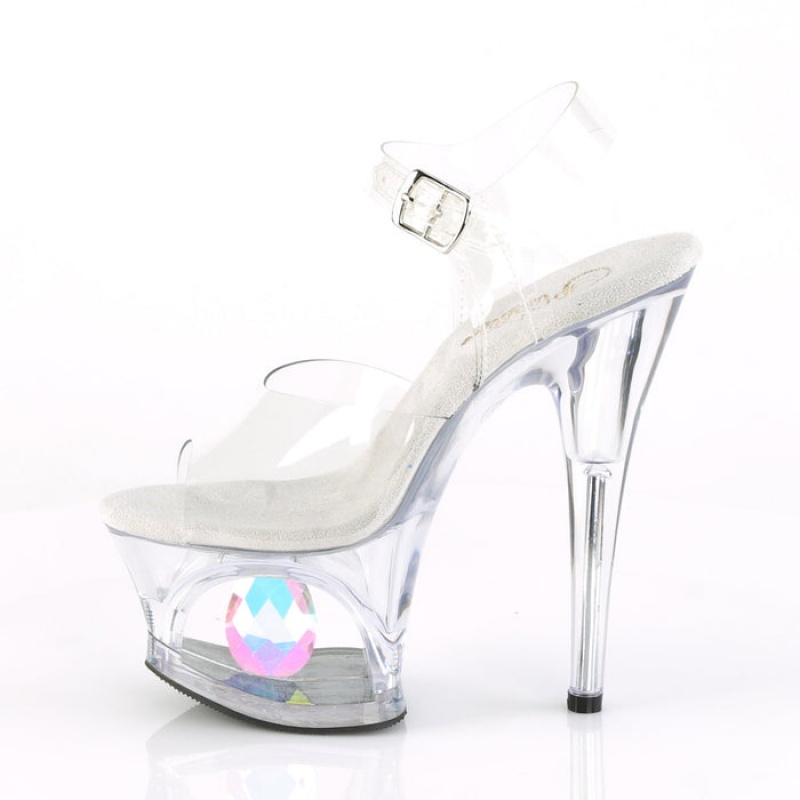 Pleaser Moon-708DIA Sandaler Dame Clear | 40YRWUQSK