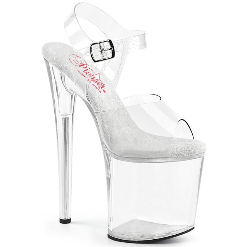 Pleaser Naughty-808 Sandaler Dame Clear | 20JGQEAWM