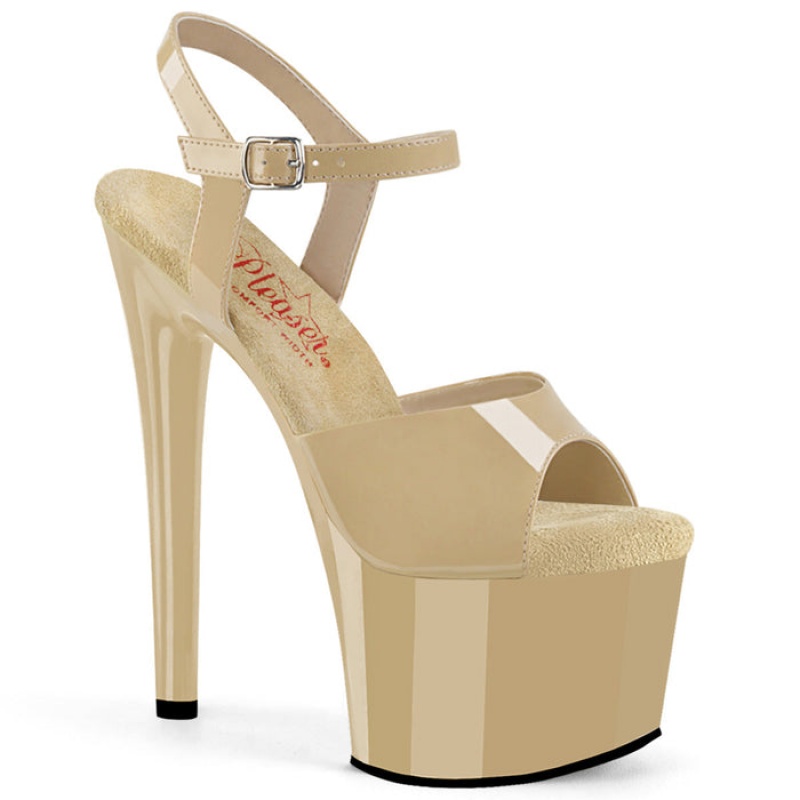 Pleaser Passion-709 Sandaler Dame Beige | 39TQPMHXB