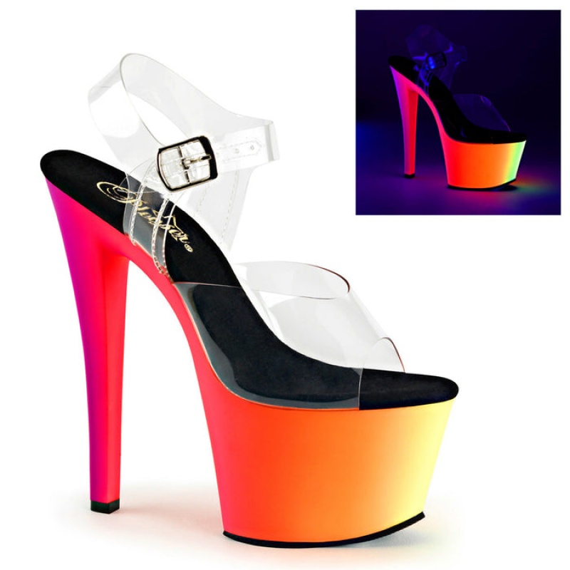 Pleaser Rainbow-308UV Sandaler Dame Flerfarvede | 05AEPBGOQ