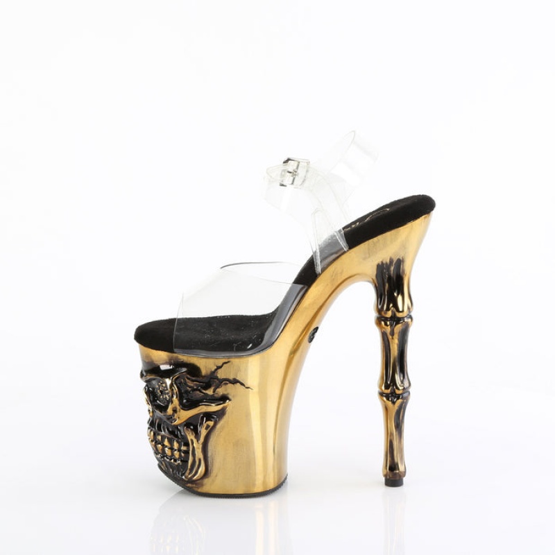 Pleaser Rapture-808-LT Sandaler Dame Guld | 85SIBLVNU