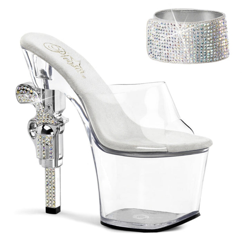 Pleaser Revolver-712 Sandaler Dame Clear | 42ROVDELI