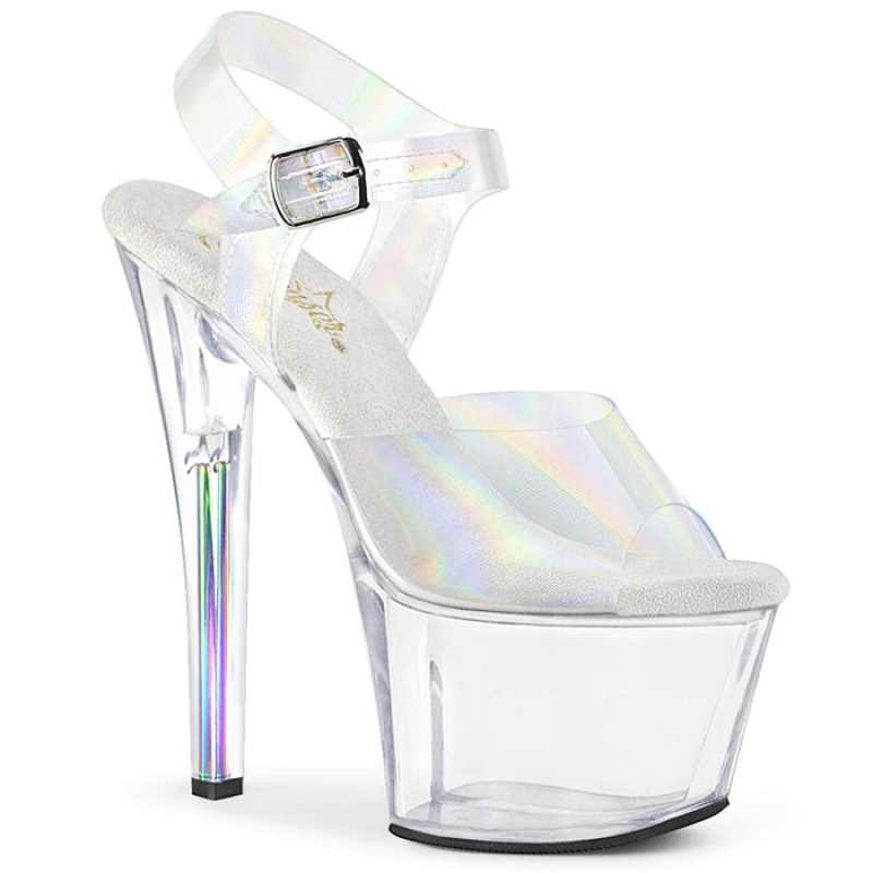 Pleaser Sky-308N-RBH Sandaler Dame Clear | 20GCNRKEZ