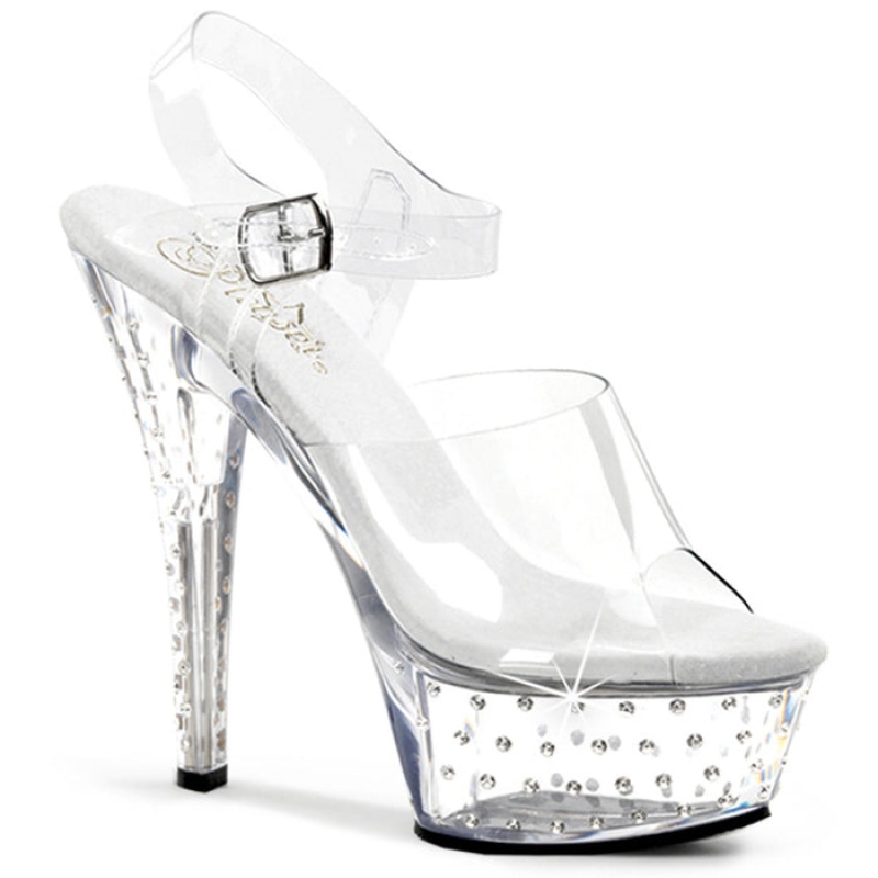 Pleaser Stardust-608 Sandaler Dame Clear | 41BUKANGF