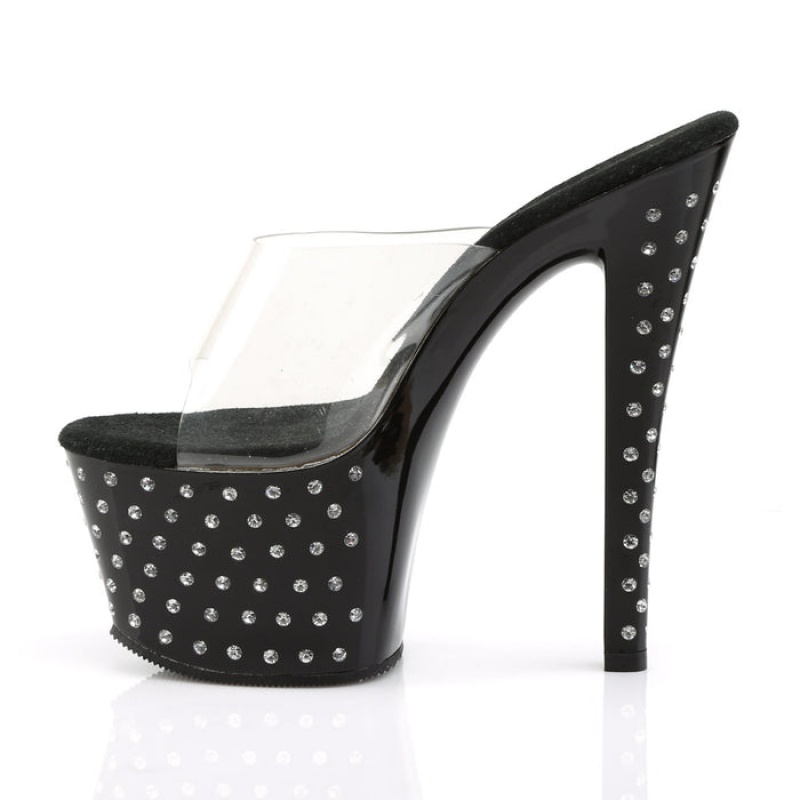 Pleaser Stardust-701 Badesandaler Dame Sort | 94HRCABGX