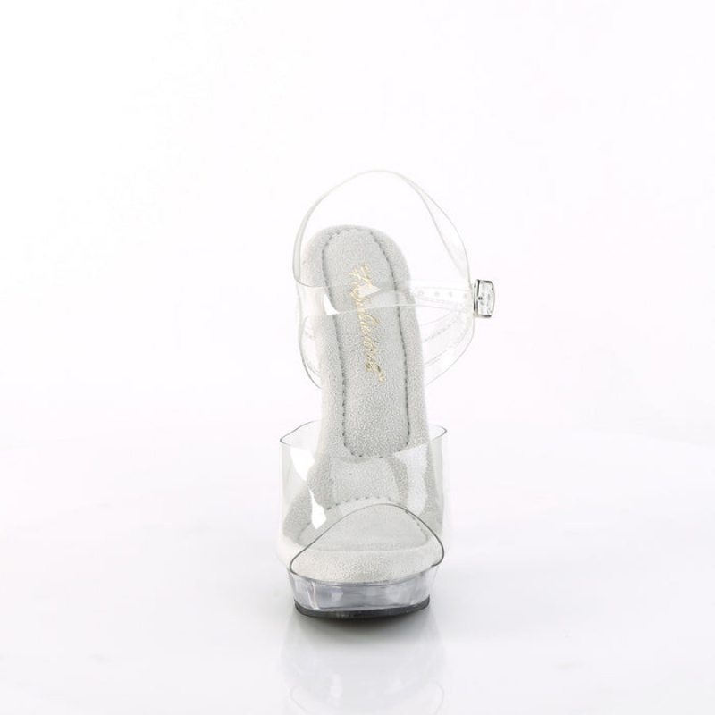 Pleaser Sultry-608 Sandaler Dame Clear | 91QBGZIHO