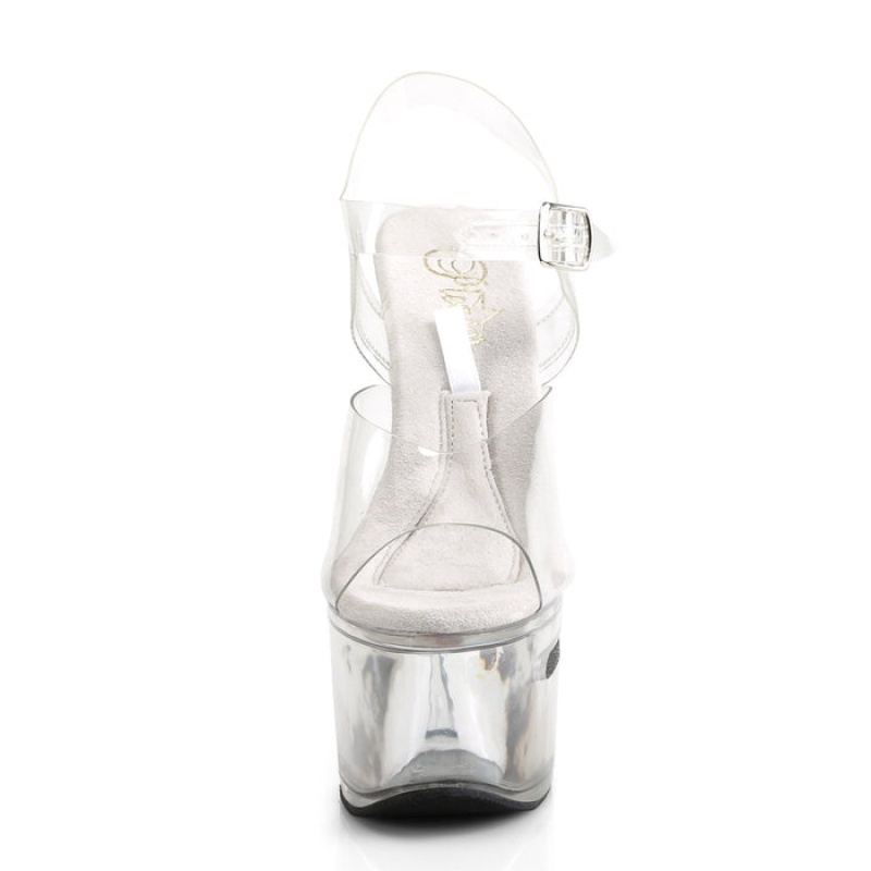 Pleaser Tipjar-708-2 Badesandaler Dame Clear | 07FMXDNYT