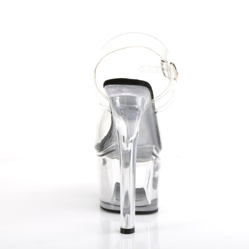 Pleaser Tipjar-708-5 Badesandaler Dame Sort | 48GMOTNWH