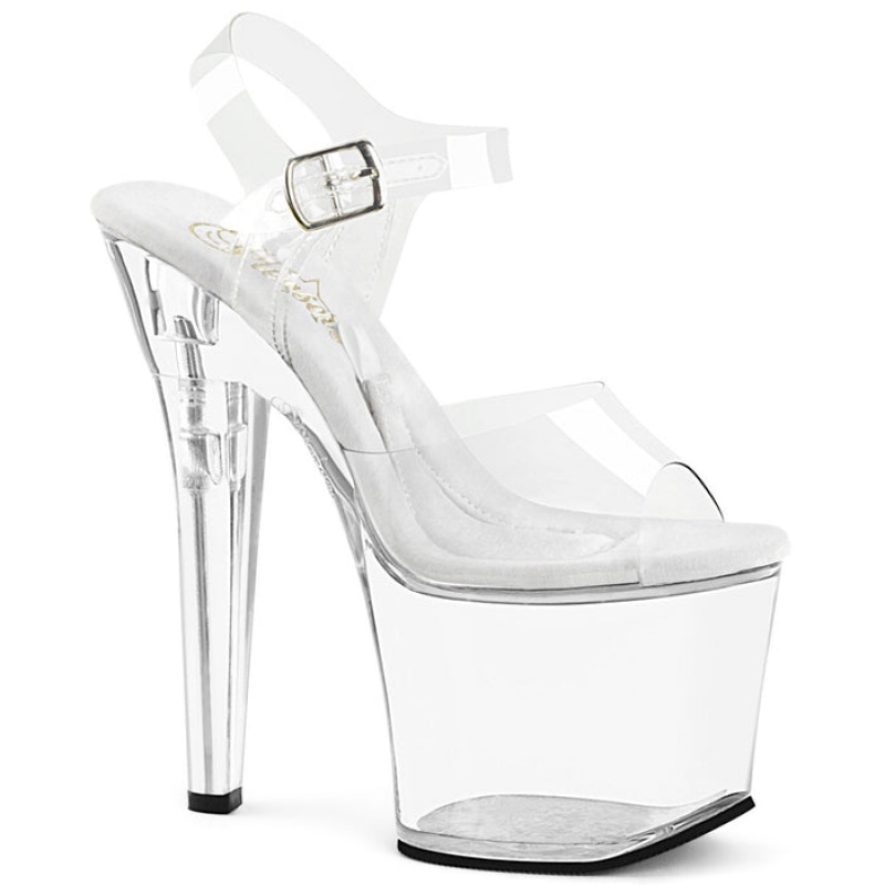 Pleaser Treasure-708RAD Sandaler Dame Clear | 24HQISDMZ