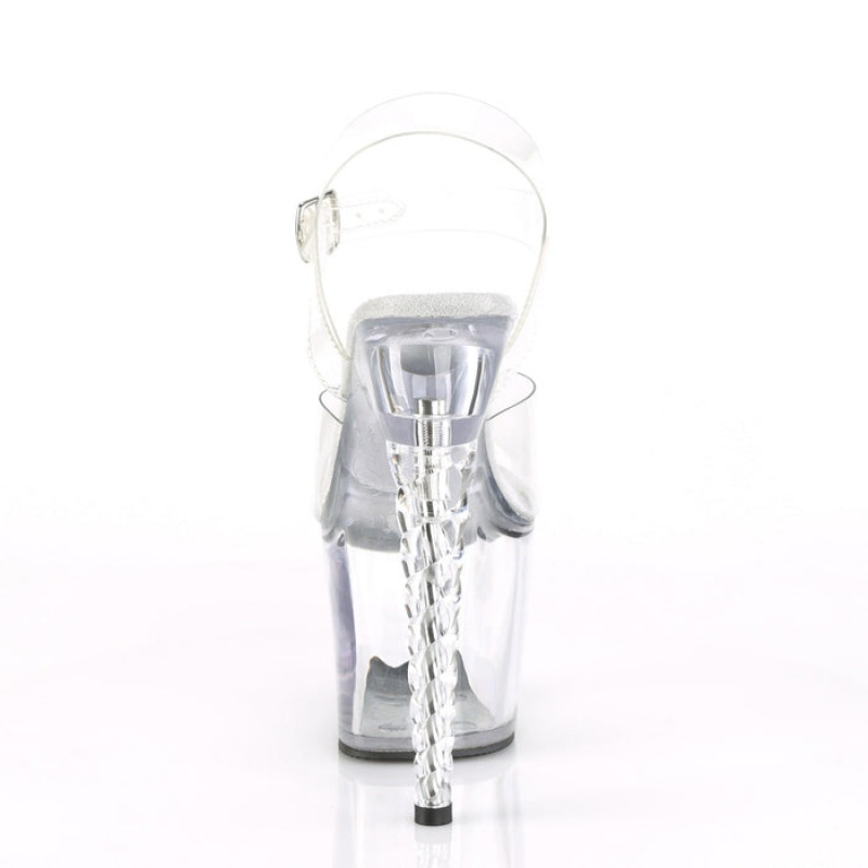 Pleaser Unicorn-708 Sandaler Dame Clear | 80MLOFVHU