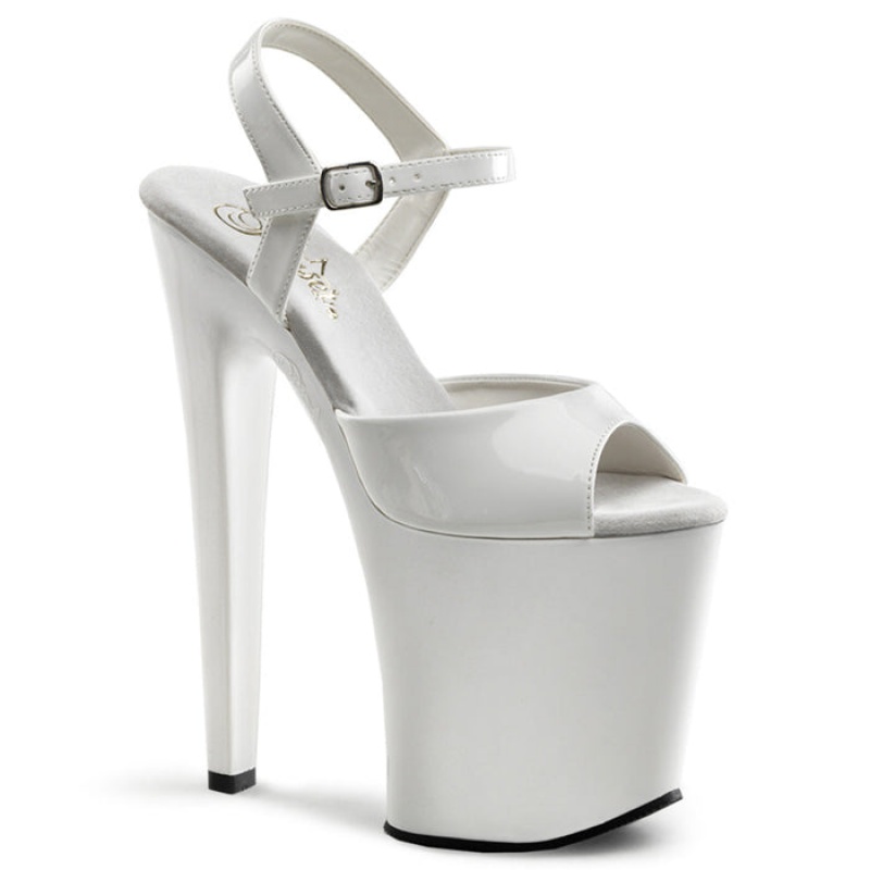 Pleaser Xtreme-809 Sandaler Dame Hvide | 23BSZKDPM